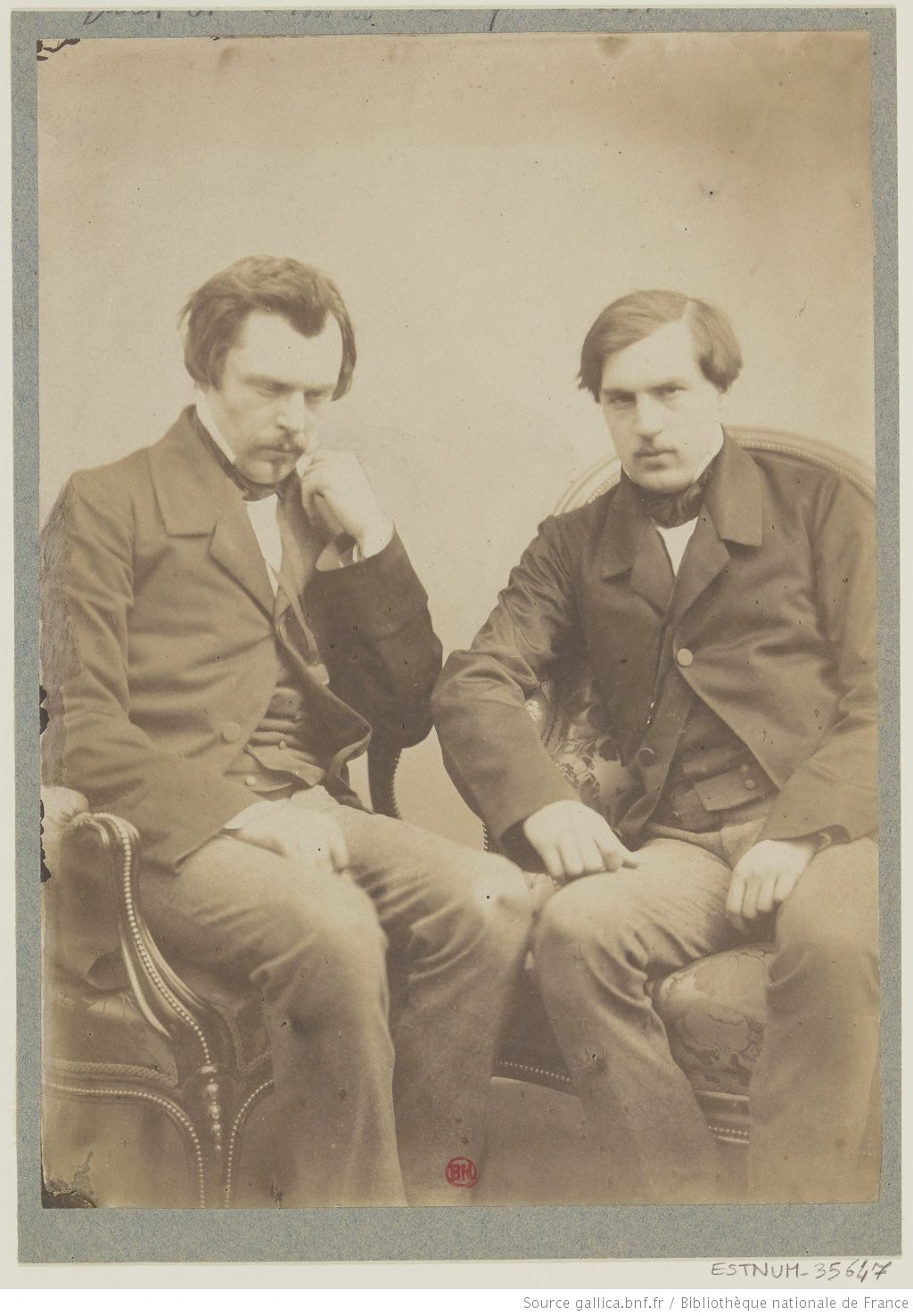 Portrait des frères Goncourt assis