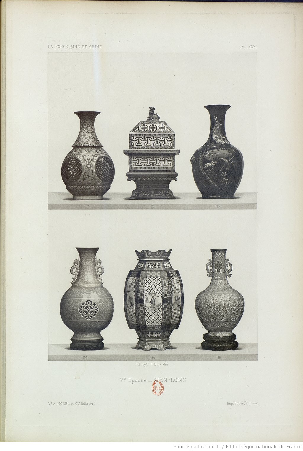 Book illustration representing Chinese porcelains.