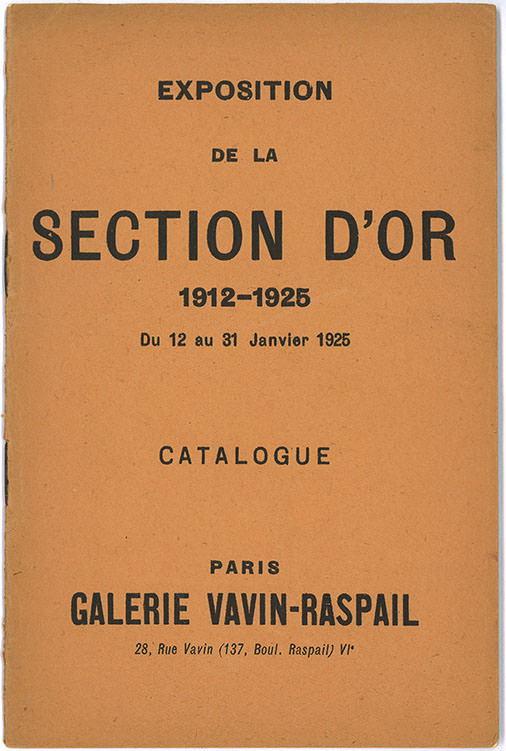Catalogue, exposition de la Section d'or, 1912-1925, galerie Vavin-Raspail, Paris, 1925