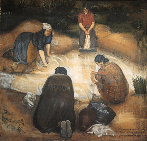 Harburger, Francis, Les Lavandières, 1929, huile sur toile, 160 x 160 cm, musée Goya-musée d'Art hispanique, Castres. Source : ADAGP.