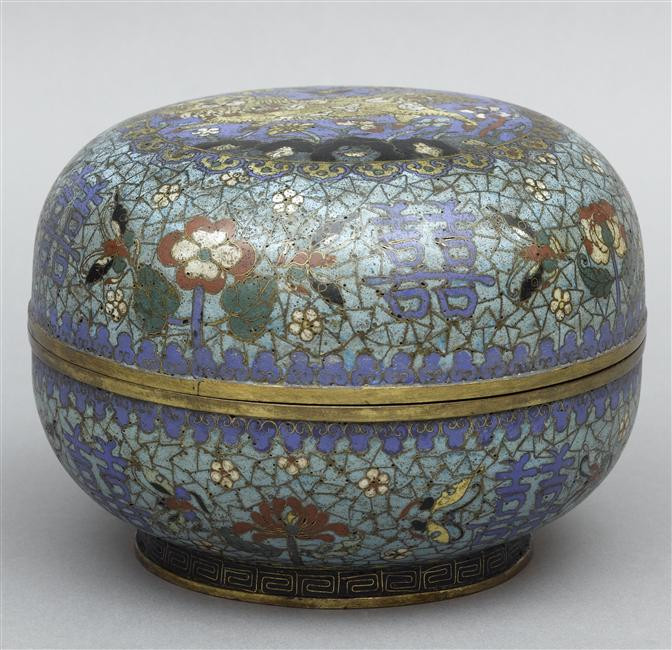 Photograph of an enamel box