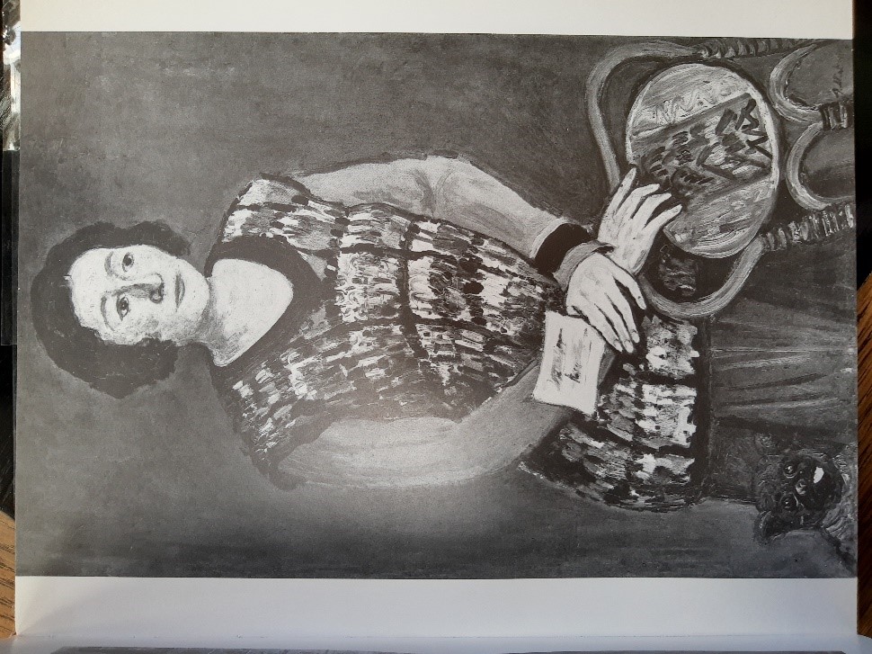 Abraham Mintchine, Madame Manteau, vers 1930 ?, huile sur toile. Source : Massimo di Veroli, Abraham Mintchine, Catalogo e studio critico, 1981, N° 107.
