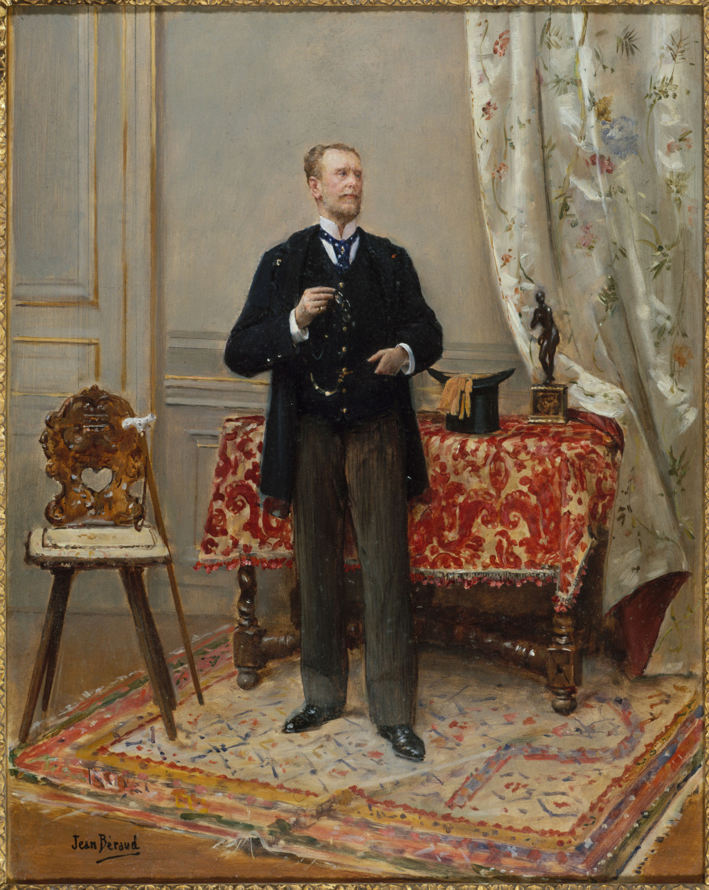 Full-length portrait of Taigny in a studio