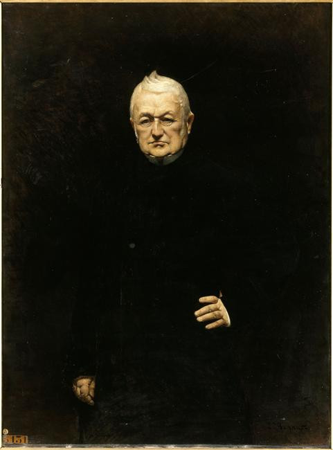 Portrait peint de Thiers habillé en noir