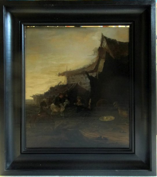 Egbert van der Poel, Cour de ferme avec une chèvre, 17. Jhr., Öl auf Holz, 40 x 34 cm, MNR 702, musée municipal de Soissons.