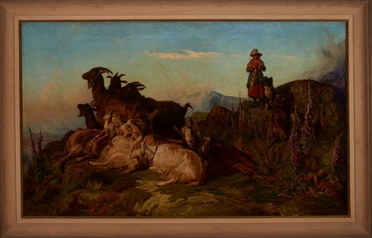 August Schenck, Troupeau de chèvres en Auvergne, deuxième moitié du XIXe siècle, huile sur lin, 90,5 x 147 cm, Museumsberg Flensburg, inv. no. 16362.