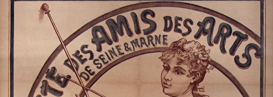Société des Amis des Arts de Seine-et-Marne. Exposition annuelle ouverte […] au Palais de Fontainebleau, Paris : Lithographie F. Appel, 1890. Domaine public - Source : BnF, ENT DN-1 (APPEL,F./7)-ROUL