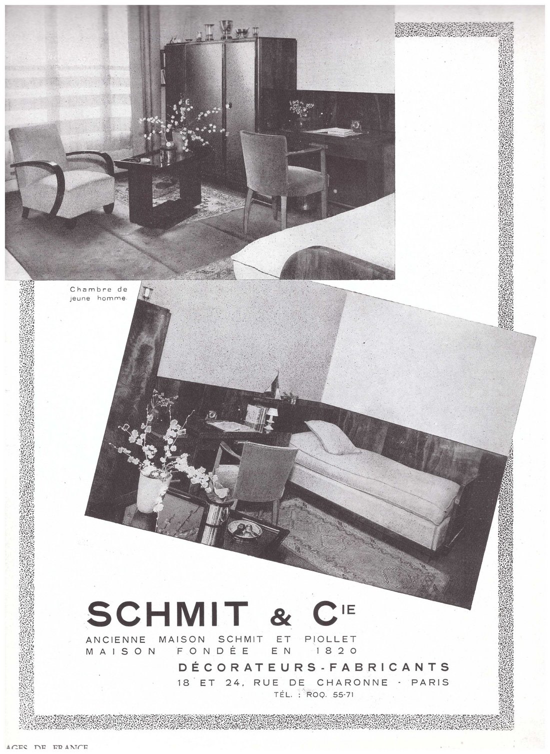 Publicité de Schmit et Cie, 1941 (?). Source : Collection particulière.