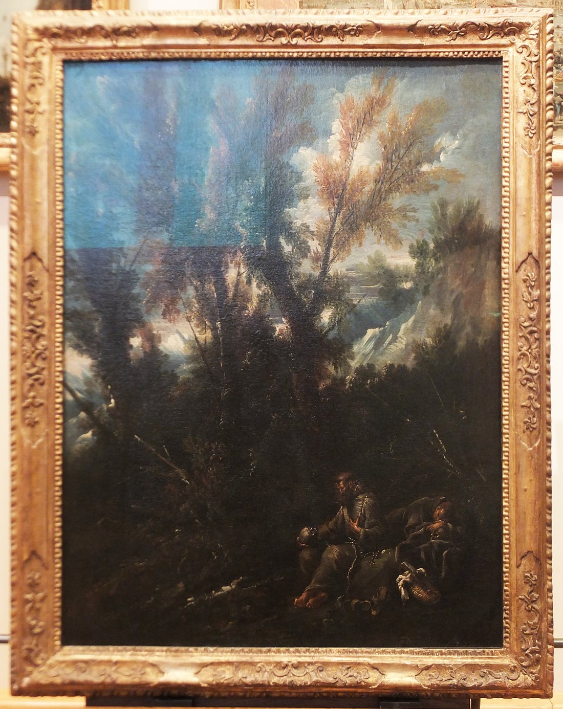 Alessandro Magnasco (atelier de), Deux ermites dans un bois, XVIIIe siècle, huile sur toile, 96 x 72 cm, MNR 300, Paris: Musée du Louvre.