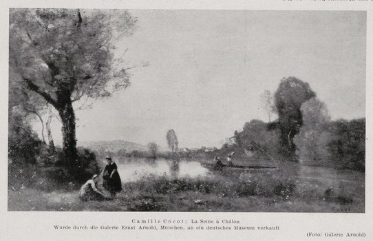 Jean-Baptiste Camille Corot, La Seine à Chatou, pêche à l'épervier, 38 x 65 cm. Source : Die Weltkunst, Nr. 47/48, 23 novembre 1941.