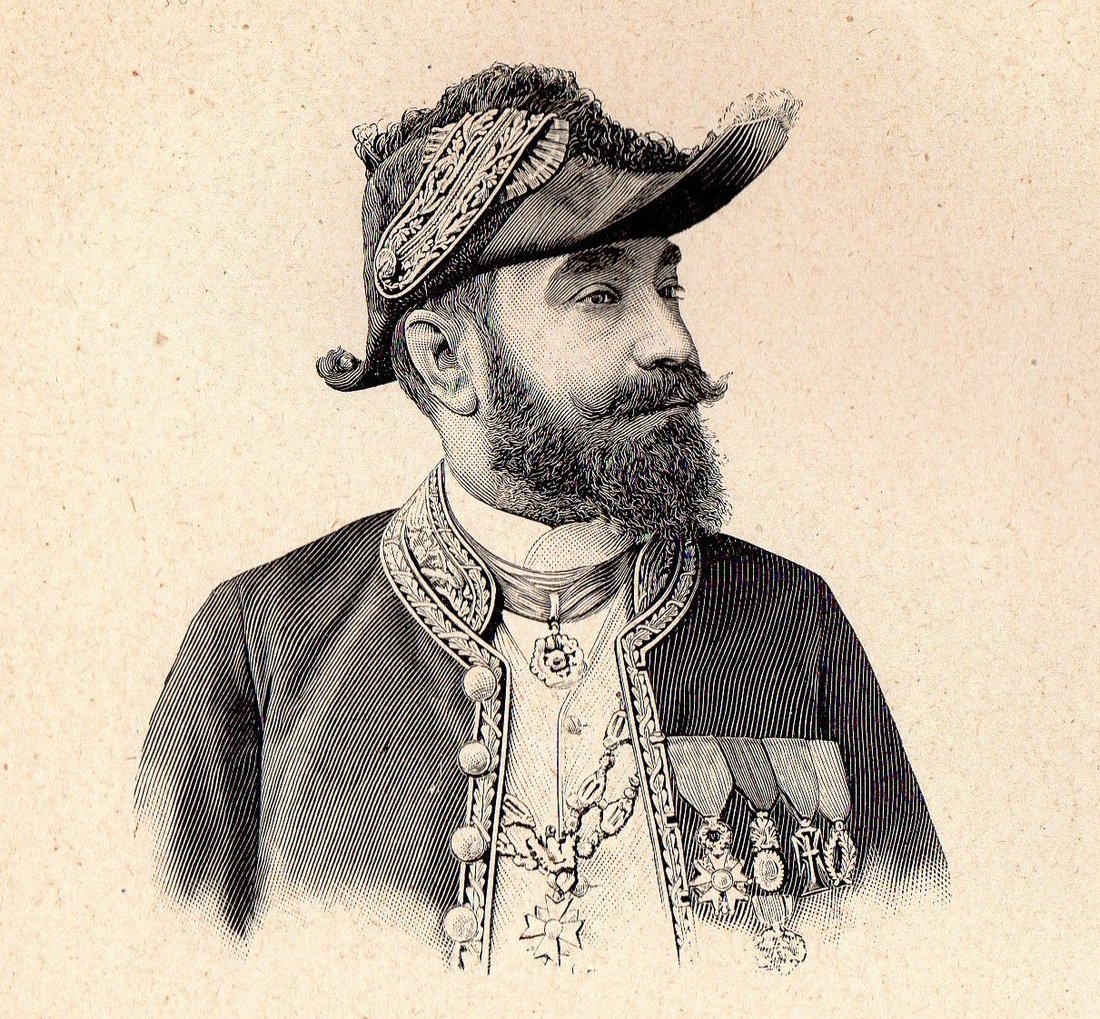 Portrait gravé de Frandon en uniforme militaire