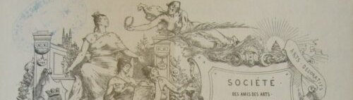 Louis-Adolphe Tessier, En-tête de lettre de la Société des amis des arts d’Angers, 1890, eau-forte, Pierrefitte, arch. nat. F21 4895 ©Katia Schaal